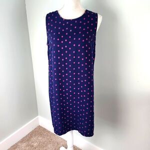 Adrienne  Vittadini Women's Sheath Sleeveless Midi Dress With Polka Dots Size 6